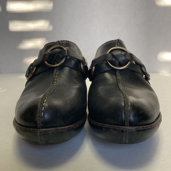 Frye Women’s Black Leather and Wood Mules, Size 7.5 - Picture 3 of 8